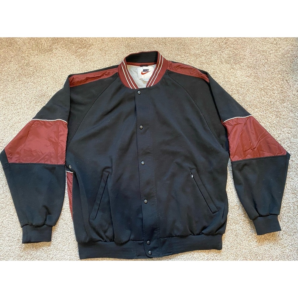 Nike Golf Vintage Jacket XL 90s Black Burgundy Colorblock sku39